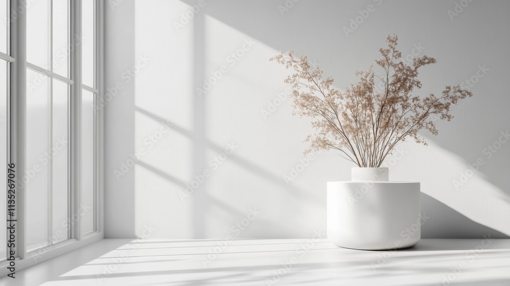 Minimalist Dried Flowers in Vase Minimalist Dried Flowers in Vase