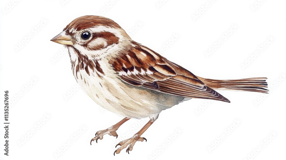 Fototapeta premium Watercolor Sparrow Illustration