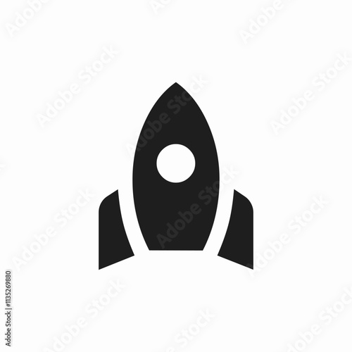 spaceship launch icon sign vector