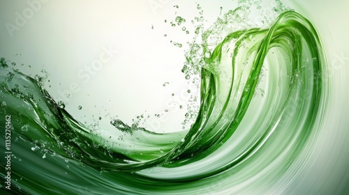 Abstract Green Water Splash