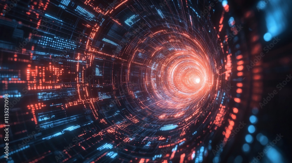 Futuristic Digital Tunnel Futuristic Digital Tunnel