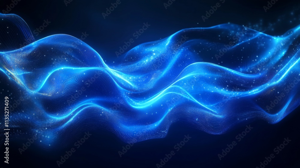 Fototapeta premium Abstract Blue Light Waves