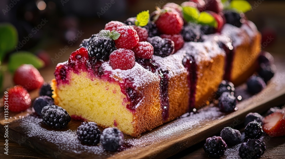 Tasty piece of cake with berries Tasty piece of cake with berries