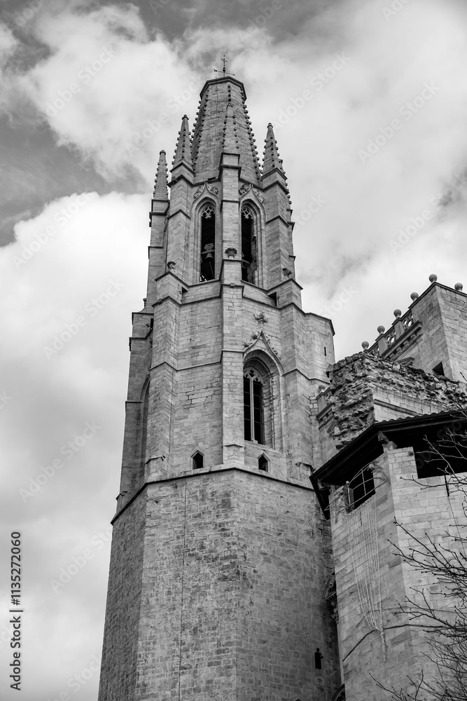 Exterior view of the Church of San Felix or Sant Feliu in Girona, Spain Exterior view of the Church of San Felix or Sant Feliu in Girona, Spain