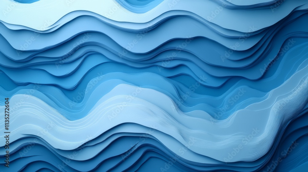 Abstract Ocean Waves in Blue Tones Abstract Ocean Waves in Blue Tones