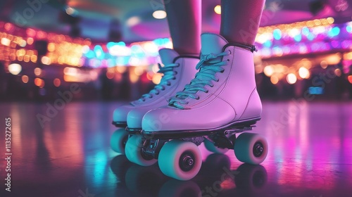 Roller skates illustration. Retro roller skates. 90s fashion. Disco style. 90s style vector. 1990s trendy illustration. Nostalgia for the 90s.