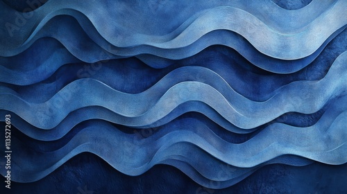 Abstract Blue Wave Patterns