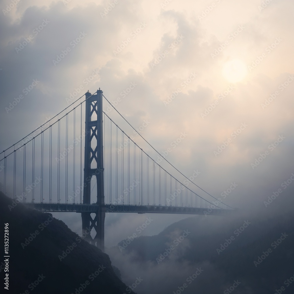 Bridging the Gorge: A Majestic Suspension Bridge Over a Serpentine River Bridging the Gorge: A Majestic Suspension Bridge Over a Serpentine River