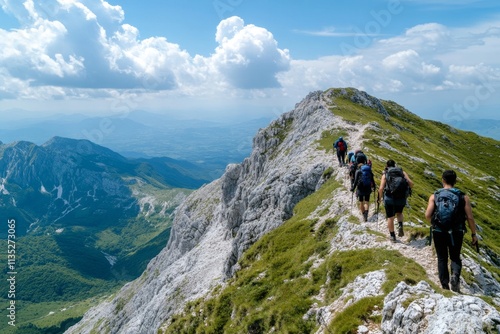 Hikers on Mountain Ridge Trail