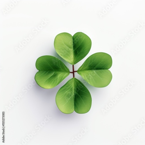 Four-leaf clover against a white background