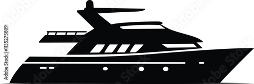 Modern Yacht Silhouettes, Vector-art, Icons And Artistic Illustration