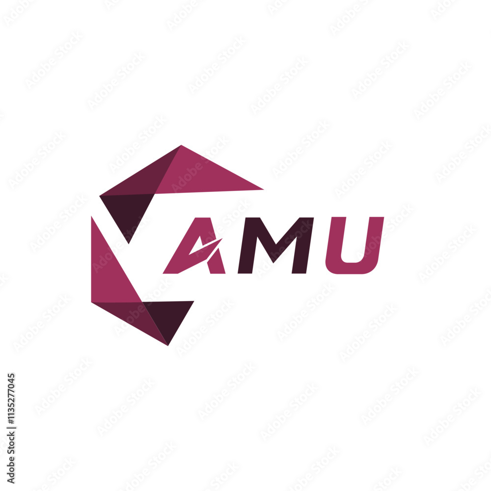 AMU creative minimalist letter logo. AMU unique vector initials alphabet letter logo design AMU creative minimalist letter logo. AMU unique vector initials alphabet letter logo design