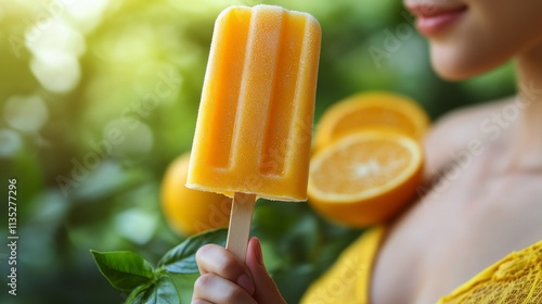Enjoying a colorful ice cream treat in a warm setting under bright sunlight