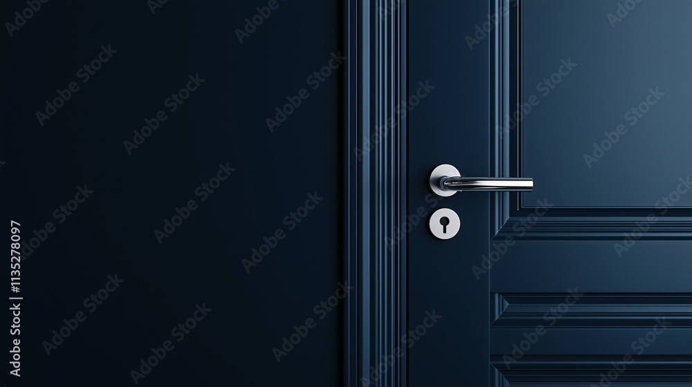 A door with a keyhole and a silver handle A door with a keyhole and a silver handle