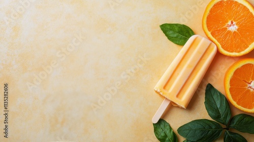 Smiling person enjoying a refreshing yellow popsicle during warm summer day