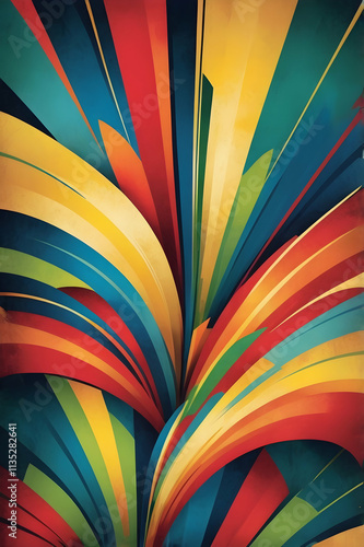 Wallpaper Mural An abstract splash of vibrant colors like red, blue, yellow, and green blending chaotically, creating energy and movement. Torontodigital.ca