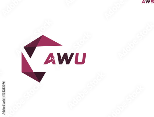 Free Download AWU creative minimalist letter logo. AWU unique vector initials alphabet letter logo design - GFXLoad