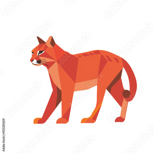 Flat vector wildcat, isolated on a white background.