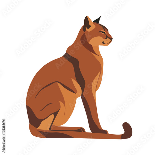 Flat vector wildcat, isolated on a white background.