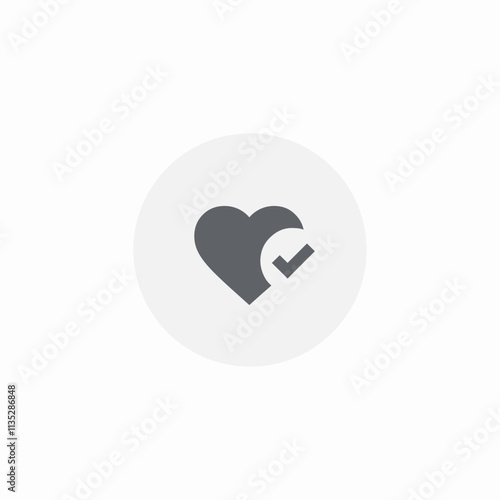 heart check mark button icon sign vector