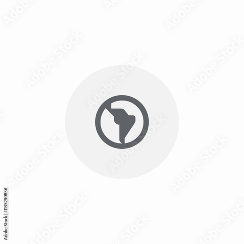 south america globe icon sign vector