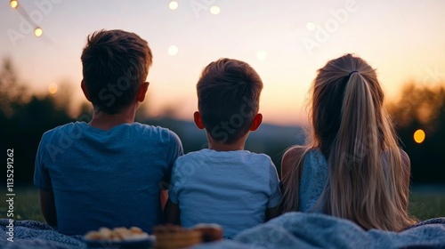 Romantic evening with couple embracing amidst glowing lights in winter setting