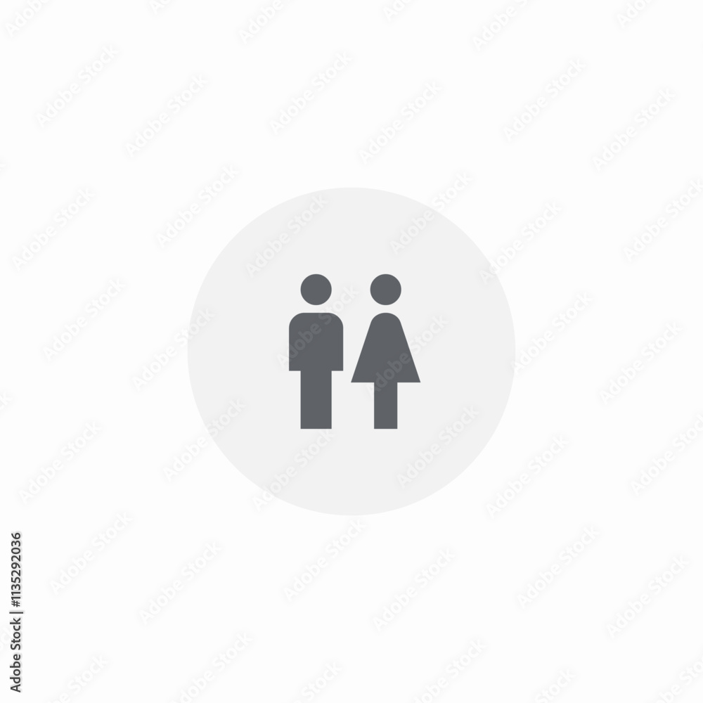wc male female button icon sign vector wc male female button icon sign vector