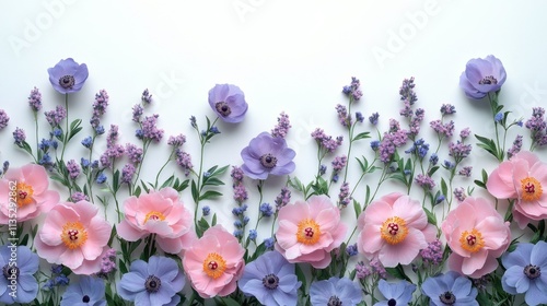 Colorful floral arrangement showcasing various blooms on a white background
