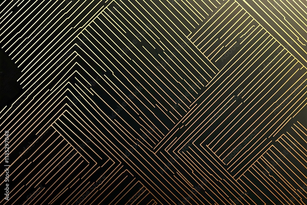 Abstract dark geometric background featuring glowing golden lines and sparkles, creating a modern, futuristic, and elegant design. Abstract dark geometric background featuring glowing golden lines and sparkles, creating a modern, futuristic, and elegant design.