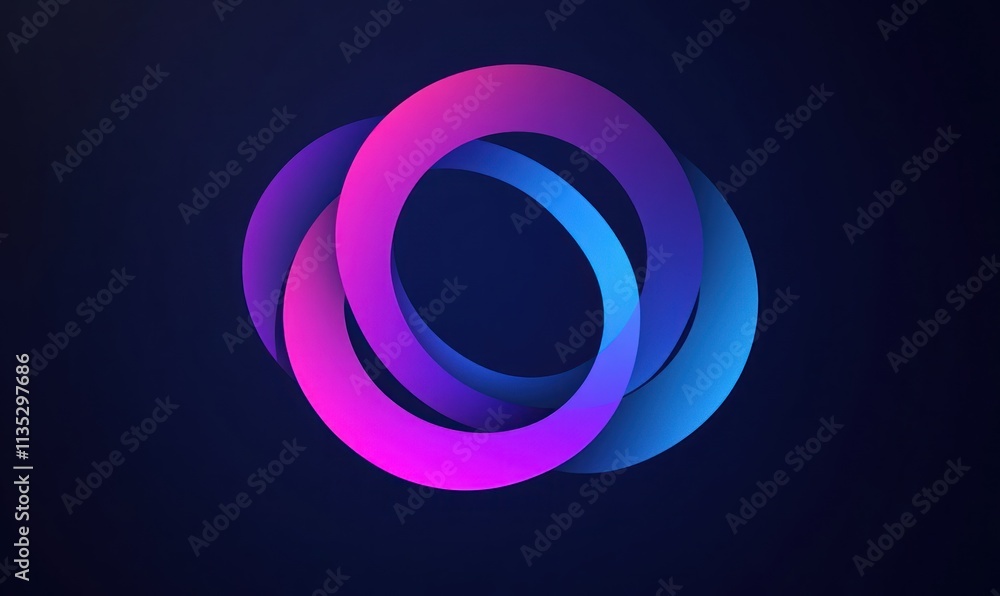 Abstract neon circles, interconnected vibrant rings. Abstract neon circles, interconnected vibrant rings.