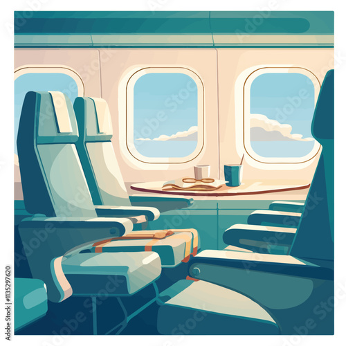 In-flight illustration, animation and motion graphics in vector format