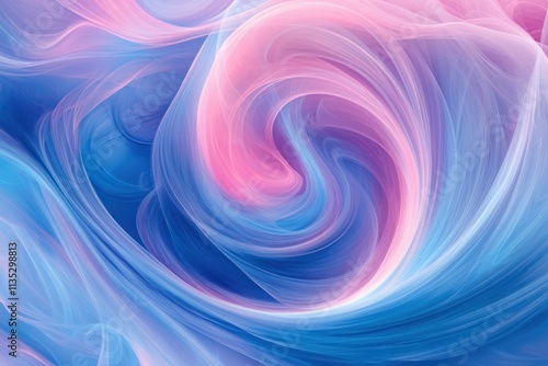 Ethereal Swirls of Pink and Blue in Soft Abstract Background, Perfect for Design, Art, or Digital Projects Featuring Fluid Motion and Gentle Hues
