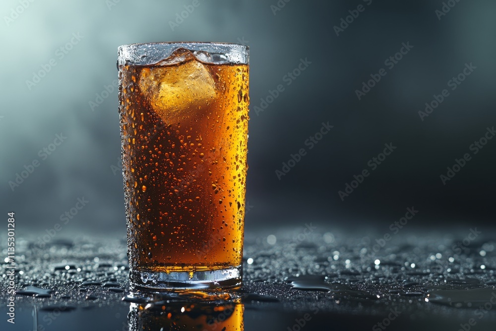 Iced Brown Drink in a Glass Iced Brown Drink in a Glass