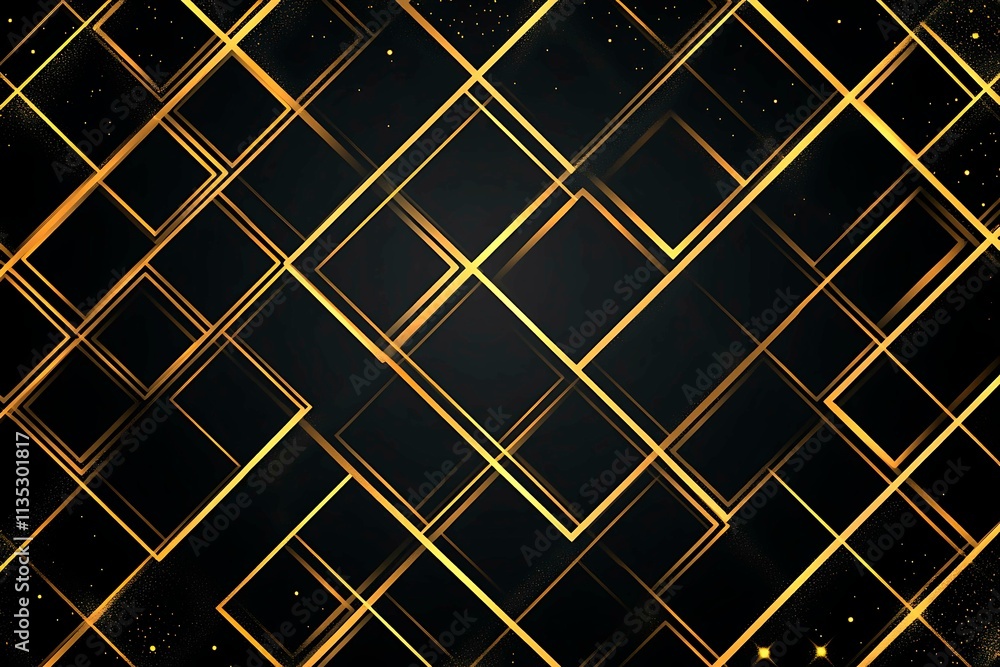 Abstract dark geometric background featuring glowing golden lines and sparkles, creating a modern, futuristic, and elegant design. Abstract dark geometric background featuring glowing golden lines and sparkles, creating a modern, futuristic, and elegant design.