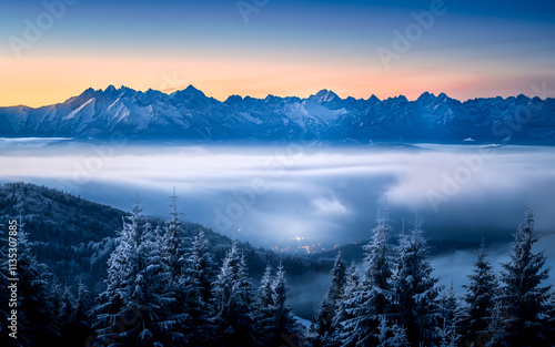 Fototapeta Naklejka Na Ścianę i Meble -  sunrise in the mountains (Gorce, Tatras, Poland)