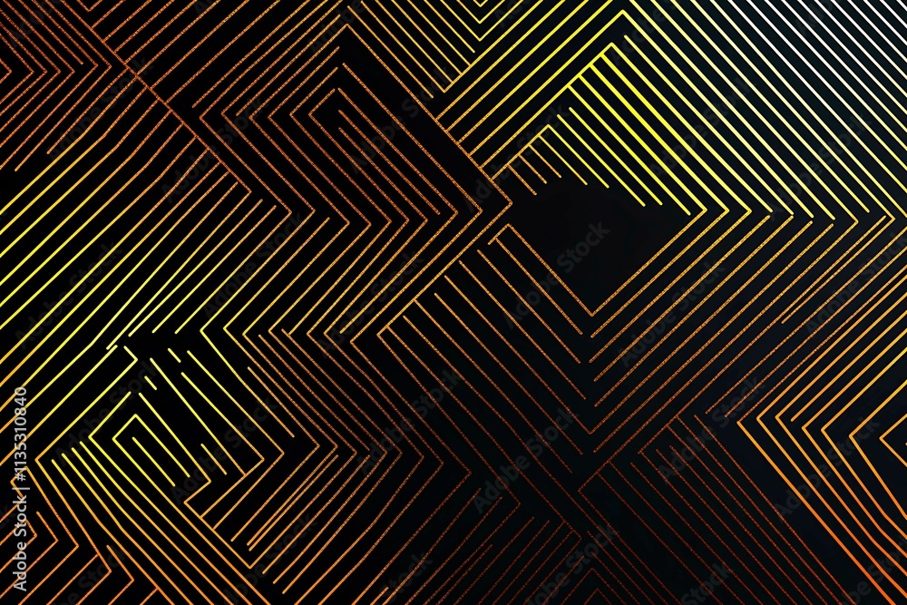 Abstract dark geometric background featuring glowing golden lines and sparkles, creating a modern, futuristic, and elegant design. Abstract dark geometric background featuring glowing golden lines and sparkles, creating a modern, futuristic, and elegant design.