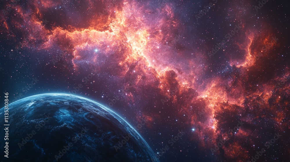 Magnificent view of the universe with planets and stars. Magnificent view of the universe with planets and stars.