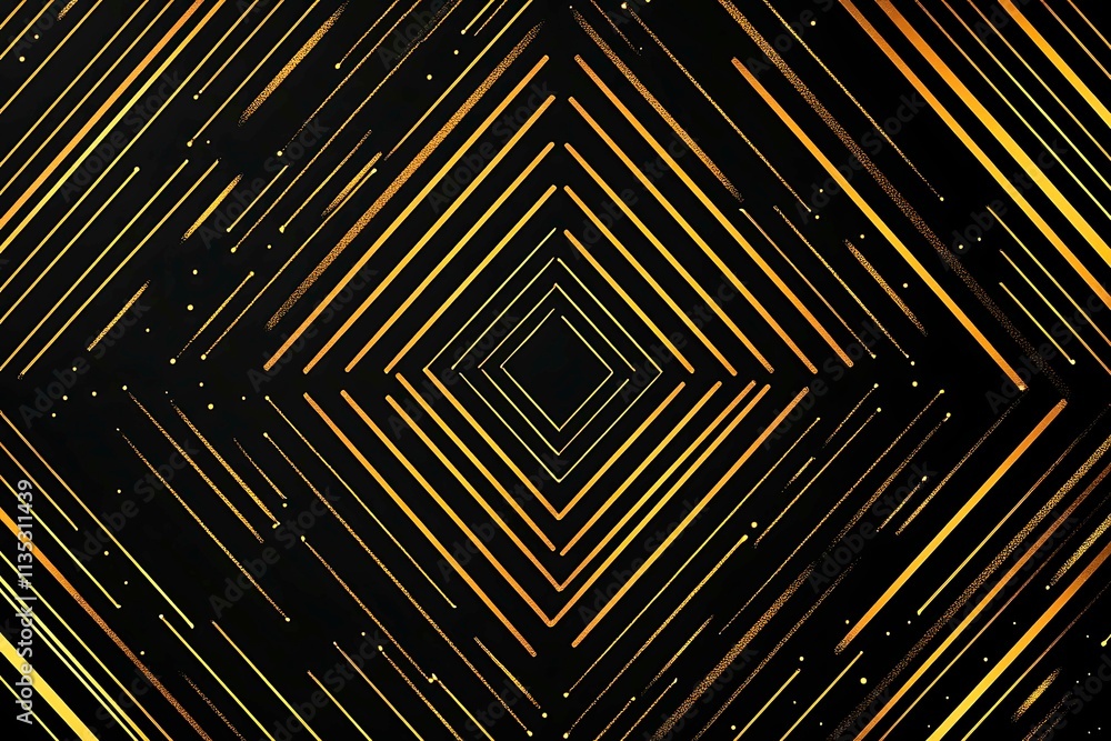 Abstract dark geometric background featuring glowing golden lines and sparkles, creating a modern, futuristic, and elegant design. Abstract dark geometric background featuring glowing golden lines and sparkles, creating a modern, futuristic, and elegant design.