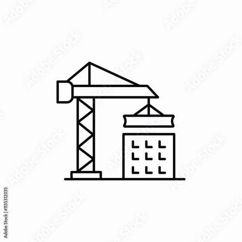 construction crane icon sign vector