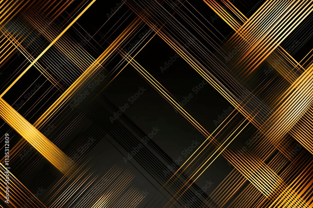 Abstract dark geometric background featuring glowing golden lines and sparkles, creating a modern, futuristic, and elegant design. Abstract dark geometric background featuring glowing golden lines and sparkles, creating a modern, futuristic, and elegant design.