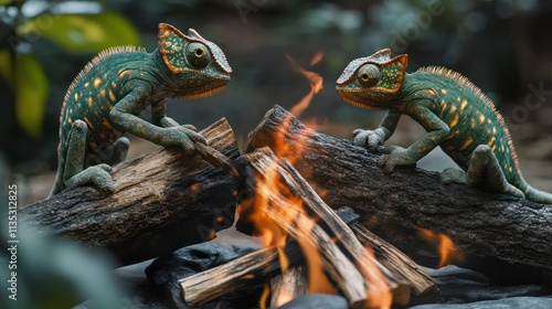 Chameleons Making Firewood photo