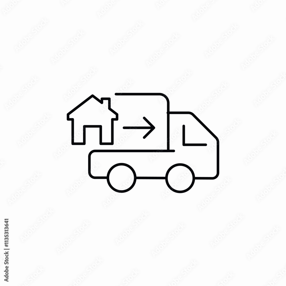 moving truck lorry icon sign vector moving truck lorry icon sign vector