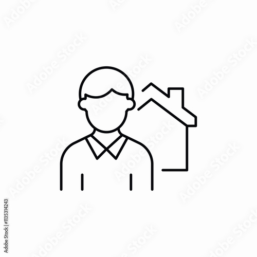 real estate owner icon sign vector