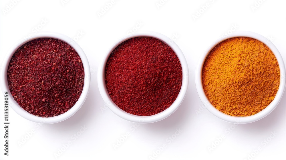 Vibrant Spice Trio Sumac, Paprika, Turmeric Powders Vibrant Spice Trio Sumac, Paprika, Turmeric Powders