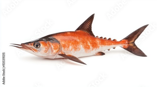 Vibrant Orange Fish Isolated on White Background photo