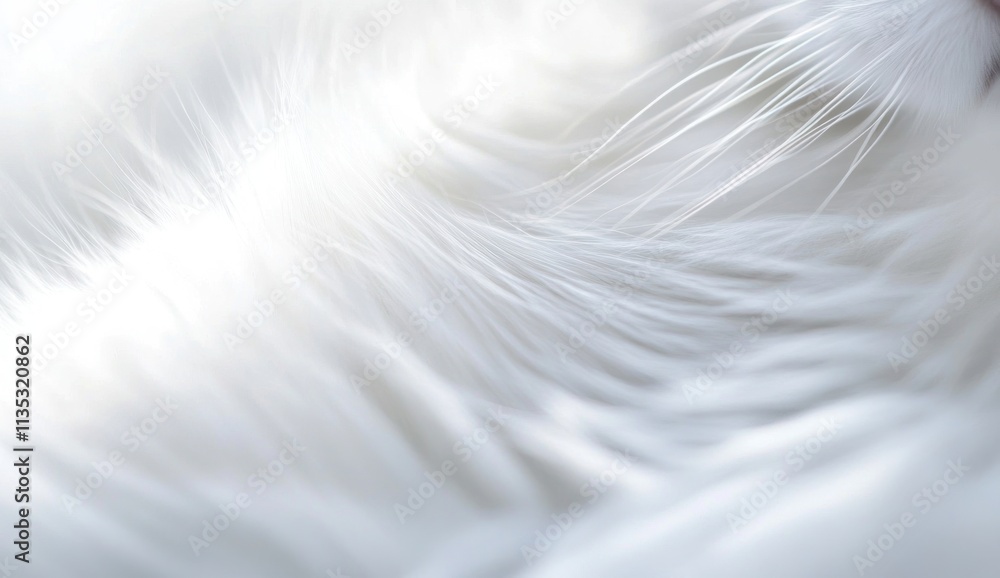 Fototapeta premium Close-up of soft, white fur texture.