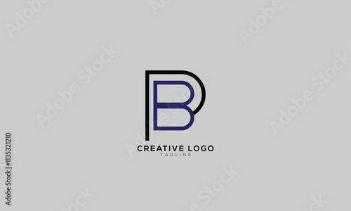 PB BP Abstract initial monogram letter alphabet logo design