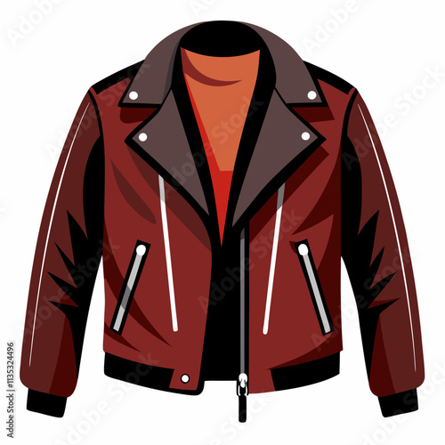 Faux Leather Jacket White background