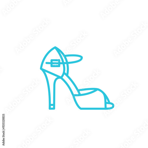 Dancing Shoe icon. Isolated on white background. Blue icon set