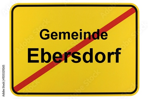 Illustration eines Ortsschildes der Gemeinde Ebersdorf in Niedersachsen photo